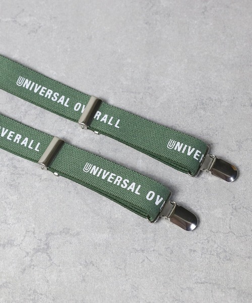 ユニバーサルオーバーオール 別注 ストライプ柄 サスペンダーパンツ13日だけ価格 セール】UNIVERSAL OVERALL ロゴプリントサスペンダー