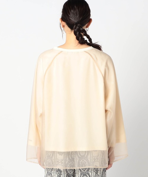 Grand PARK（グランドパーク）の「長袖オーガンジーカットソー（Tシャツ/カットソー・レディース・ブラック/カーキ/ベージュ・FREE）」の7枚目の写真