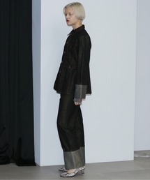 mici)ラメデニムペプラムジャケットを使った人気ファッション