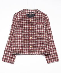 レディース ノーカラージャケット レッド ノーカラージャケット（レッド/赤色系）ファッション通販 - ZOZOTOWN