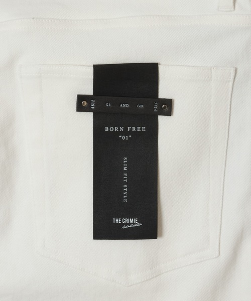 CRIMIE（クライミー）の「BORN FREE 1 SLIM STYLE STRETCH PANTS / BORN FREE スリム スタイル ツイル ストレッチ パンツ（デニムパンツ・メンズ・ホワイト/ブラック・S/M/L/XL/XXL）」の5枚目の写真