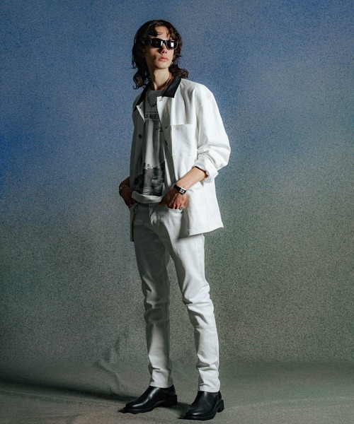 CRIMIE（クライミー）の「BORN FREE 1 SLIM STYLE STRETCH PANTS / BORN FREE スリム スタイル ツイル ストレッチ パンツ（デニムパンツ・メンズ・ホワイト/ブラック・S/M/L/XL/XXL）」の9枚目の写真