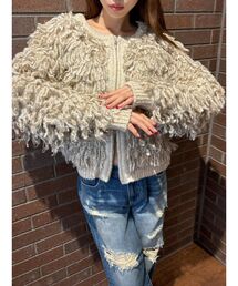 EVRIS | 2WAYフリンジニットブルゾン(ブルゾン)