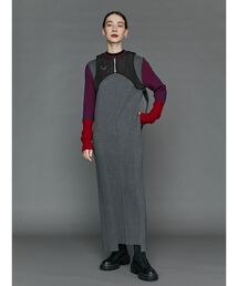 UN3D. | MIX BORDER TURTLE KT OP / ミックスボーダータートルニットワンピース(ワンピース)