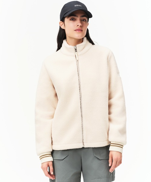 AIGLE(エーグル)の「シェルパフリーススタンドカラージップアップジャケット T-KIT対応(ブルゾン・レディース・ベージュ/ブラック/オフホワイト・36/40/38/34)」の19枚目の写真