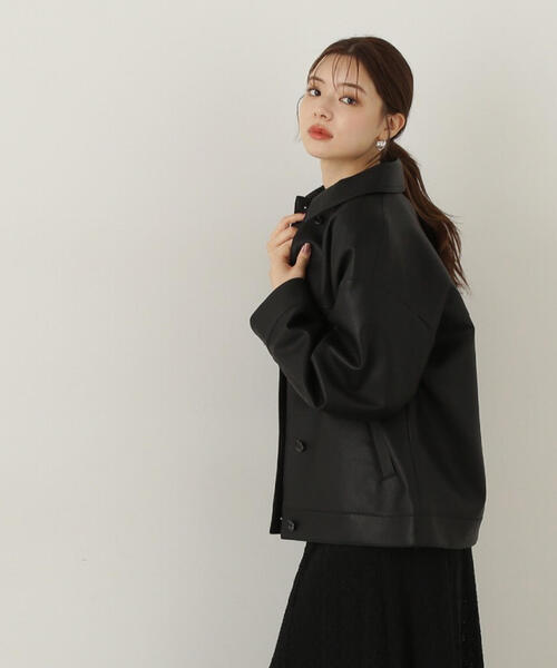 PROPORTION BODY DRESSING（プロポーションボディドレッシング）の「フェイクレザージャケット / 1214250907（テーラードジャケット・レディース・ブラック/ブラウン/ベージュ・MEDIUM/SMALL）」の21枚目の写真