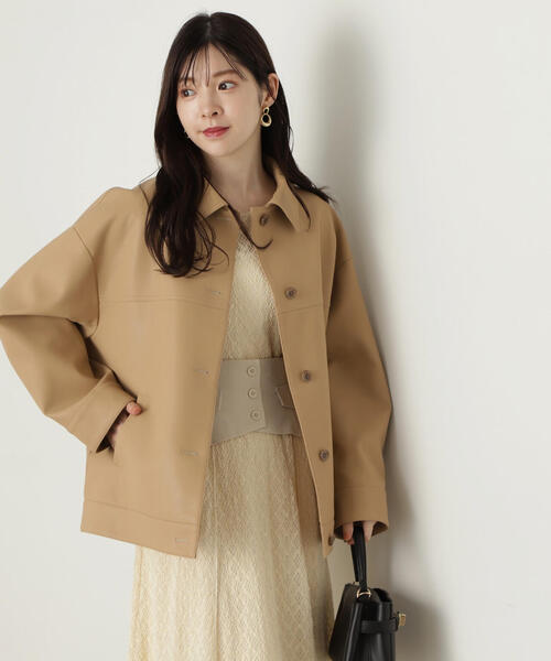 PROPORTION BODY DRESSING（プロポーションボディドレッシング）の「フェイクレザージャケット / 1214250907（テーラードジャケット・レディース・ブラック/ブラウン/ベージュ・MEDIUM/SMALL）」の14枚目の写真