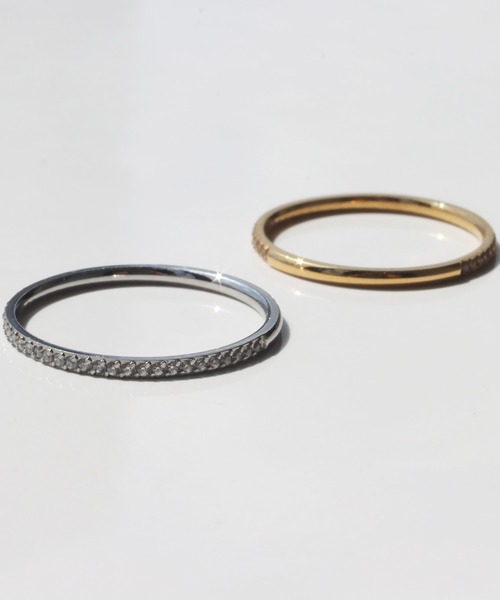 abaskdesign(アバスクデザイン)の「金属アレルギー対応 キュービックジルコニア マイクロエタニティステンレスリング(リング・レディース・シルバー/ゴールド・14号/9号/11号)」の5枚目の写真