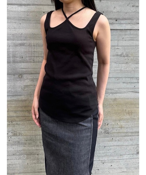 LE CIEL BLEU(ルシェルブルー)の「ラウンドカットアウトブラタンクトップ / Round Cut-out Bra Tanktop(タンクトップ・レディース・オフホワイト/ブラック・34/36)」の9枚目の写真
