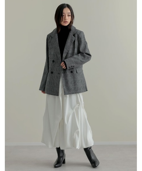 Re:EDIT(リエディ)の「チェック柄or無地ダブルテーラードジャケット(テーラードジャケット・レディース・グレー系その他2/ブラウン系その他2/ブラウン系その他/ブラック/ベージュ/グレー系その他3/ブラウン・MEDIUM/LARGE)」の21枚目の写真