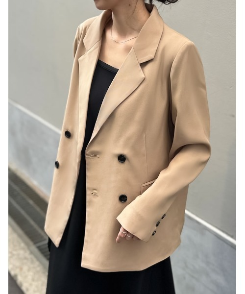 Re:EDIT(リエディ)の「チェック柄or無地ダブルテーラードジャケット(テーラードジャケット・レディース・グレー系その他2/ブラウン系その他2/ブラウン系その他/ブラック/ベージュ/グレー系その他3/ブラウン・MEDIUM/LARGE)」の22枚目の写真