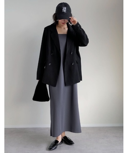 セール】[2025AW COLLECTION]チェック柄or無地ダブルテーラード