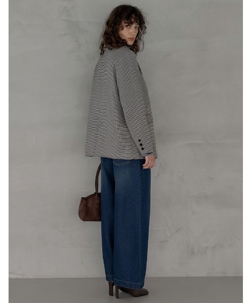 セール】[2025AW COLLECTION]チェック柄or無地ダブルテーラード