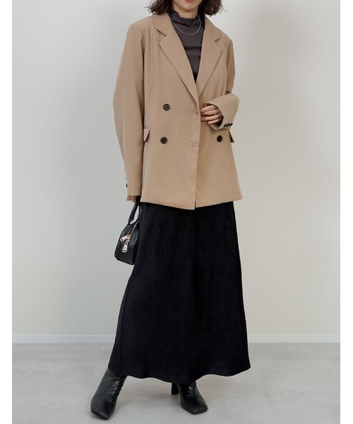 セール】[2025AW COLLECTION]チェック柄or無地ダブルテーラード