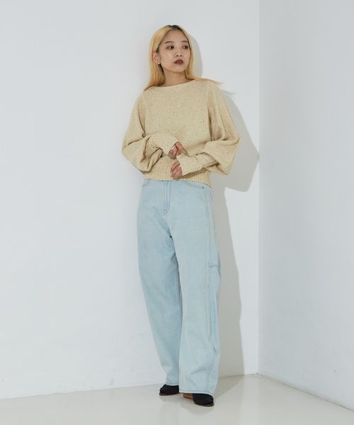 NOMINE（ノミネ）の「スパンコール ラメ ニット（ニット/セーター・レディース・アイボリー/チャコールグレー/キャメル・フリー）」の19枚目の写真