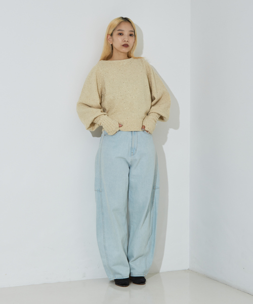 NOMINE（ノミネ）の「スパンコール ラメ ニット（ニット/セーター・レディース・アイボリー/チャコールグレー/キャメル・フリー）」の20枚目の写真