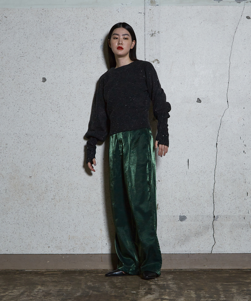 NOMINE（ノミネ）の「スパンコール ラメ ニット（ニット/セーター・レディース・アイボリー/チャコールグレー/キャメル・フリー）」の15枚目の写真