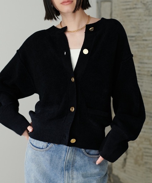 LARUTA(ラルータ)の「【LARUTA】モチフワミニフェザーニットショートカーディガン(カーディガン/ボレロ・レディース・レッド/アイボリー/グレイッシュベージュ/ブラック・FREE)」の13枚目の写真