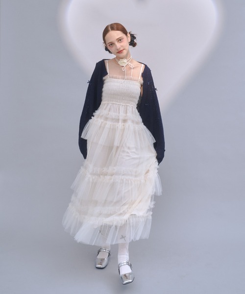 Lovilyn（ラヴィリン）の「クロップドリボンボレロカーディガン（カーディガン/ボレロ・レディース・ブルー/ホワイト/ネイビー・FREE）」の13枚目の写真