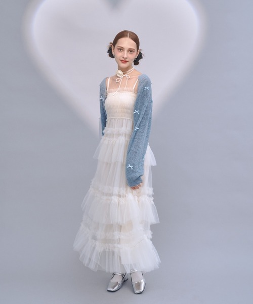 Lovilyn（ラヴィリン）の「クロップドリボンボレロカーディガン（カーディガン/ボレロ・レディース・ブルー/ホワイト/ネイビー・FREE）」の20枚目の写真