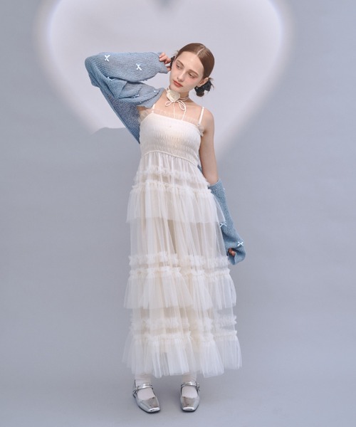 Lovilyn（ラヴィリン）の「クロップドリボンボレロカーディガン（カーディガン/ボレロ・レディース・ブルー/ホワイト/ネイビー・FREE）」の22枚目の写真