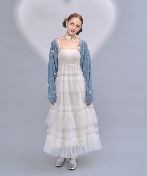 Lovilyn（ラヴィリン）の「クロップドリボンボレロカーディガン（カーディガン/ボレロ・レディース・ブルー/ホワイト/ネイビー・FREE）」の19枚目の写真