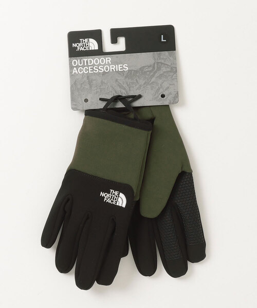 THE NORTH FACE(ザノースフェイス)の「THE NORTH FACE/ザ・ノース・フェイス ETIP SHORT GLOVE/イーチップショートグローブ/NN62316(限定展開)(手袋・メンズ・ブラック/グリーン・LARGE)」の1枚目の写真