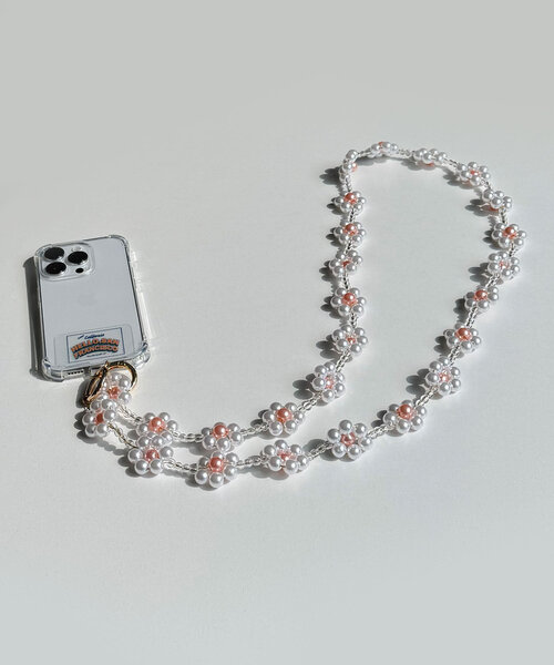 HELLO.SANFRANCISCO(ハローサンフランシスコ)の「【HELLO.SANFRANCISCO/ハローサンフランシスコ】フラワービーズスマホショルダー(スマホグッズ・レディース・ホワイト/イエロー/ピンク・ONE SIZE)」の4枚目の写真