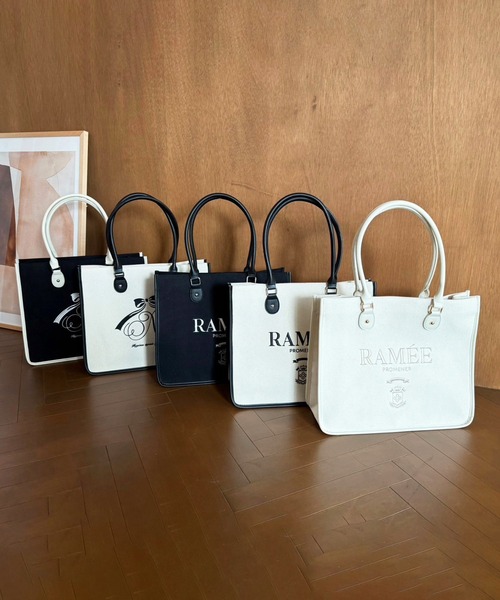 one after another NICE CLAUP(ワンアフターアナザーナイスクラップ)の「【WEB限定商品】刺繍入りトリミングトートバッグ(トートバッグ・レディース・ホワイト系その他/ブラック/アイボリー/ホワイト系その他2/ブラック系その他・FREE)」の11枚目の写真