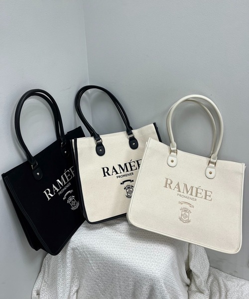 one after another NICE CLAUP(ワンアフターアナザーナイスクラップ)の「【WEB限定商品】刺繍入りトリミングトートバッグ(トートバッグ・レディース・ホワイト系その他/ブラック/アイボリー/ホワイト系その他2/ブラック系その他・FREE)」の14枚目の写真