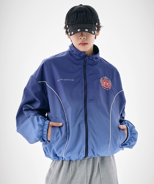 MSG（エムエスジー）の「ナイロン フリース リバーシブルドローコードスタンドネックショートブルゾン トラックジャケット グラデーション（ブルゾン・メンズ・ブラック/ワイン/オフホワイト/チャコール/リアルツリーカモ/ベージュ/ワイン系/ホワイト系/ブラック系/ブルー系・L/M/S/XL）」の8枚目の写真