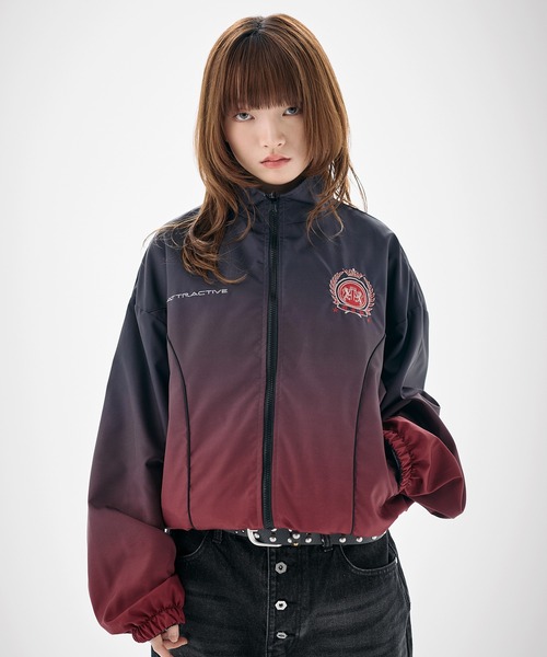 ナイロン フリース リバーシブルドローコードスタンドネックショート