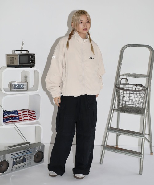 ナイロン フリース リバーシブルドローコードスタンドネックショートブルゾン トラックジャケット(ブルゾン)|MSG(エムエスジー) ナイロン フリース リバーシブルドローコードスタンドネックショートブルゾン トラックジャケット(ブルゾン)|MSG(エムエスジー)