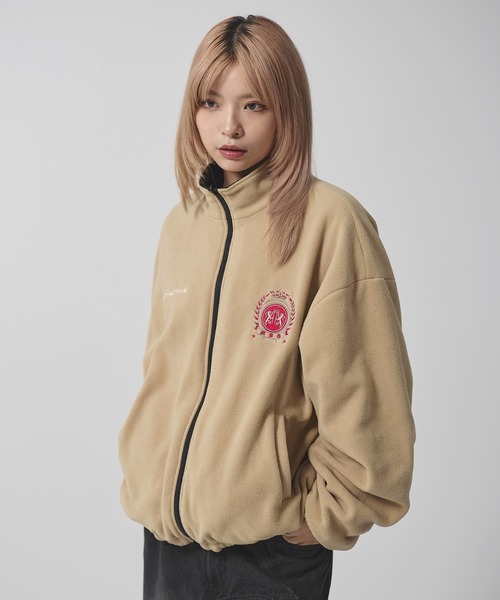 【MSG】ナイロン フリース リバーシブルドローコードスタンドネックブルゾン ナイロン フリース リバーシブルドローコードスタンドネック