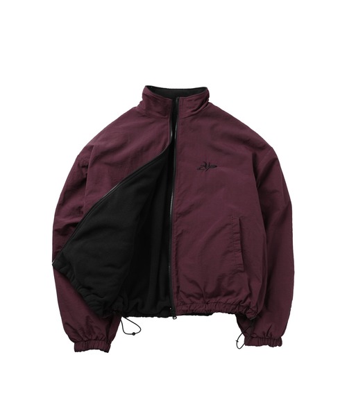 セール】ナイロン フリース リバーシブルドローコードスタンドネック