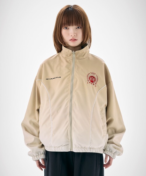 ナイロン フリース リバーシブルドローコードスタンドネックショート