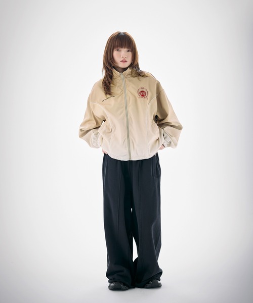 【MSG】ナイロン フリース リバーシブルドローコードスタンドネックブルゾン ナイロン フリース リバーシブルドローコードスタンドネックショート