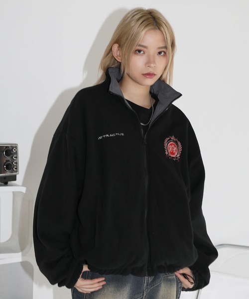 ナイロン フリース リバーシブルドローコードスタンドネックショートブルゾン トラックジャケット(ブルゾン)|MSG(エムエスジー) ナイロン フリース リバーシブルドローコードスタンドネックショートブルゾン トラックジャケット(ブルゾン)|MSG(エムエスジー)