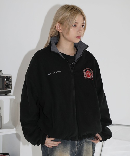 ナイロン フリース リバーシブルドローコードスタンドネックショートブルゾン トラックジャケット(ブルゾン)|MSG(エムエスジー) ナイロン フリース リバーシブルドローコードスタンドネックショートブルゾン トラックジャケット(ブルゾン)|MSG(エムエスジー)