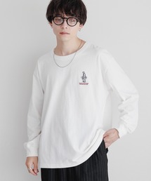 RAGEBLUE | ワンポイント刺繍/天竺コットンオーバーサイズロンT(Tシャツ/カットソー)