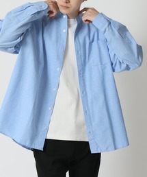 ARCADE | オーバーサイズ オックスフォード バンドカラー 長袖シャツ(シャツ/ブラウス)