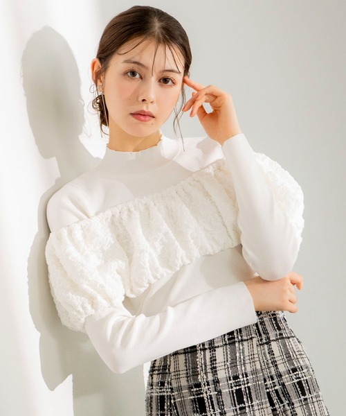 【セール】ふくれジャガードドッキングニット（ニット/セーター）｜Noela（ノエラ） 5,742円