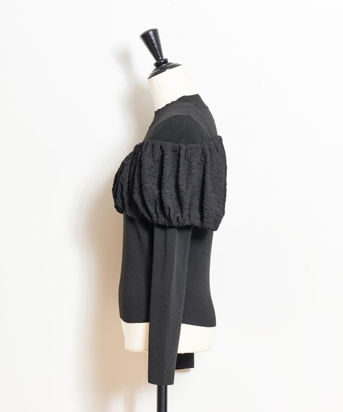 NOELA(ノエラ)の「ふくれジャガードドッキングニット(ニット/セーター・レディース・ブラック/オフホワイト/ブルー・フリー)」の21枚目の写真