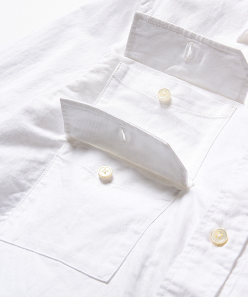 Pilgrim Surf Supply（ピルグリムサーフサプライ）の「Pilgrim Surf+Supply / ALBERT Fishing Pocket Shirt （シャツ/ブラウス・メンズ・ホワイト/サックスブルー・MEDIUM/SMALL/X-SMALL/LARGE）」の11枚目の写真