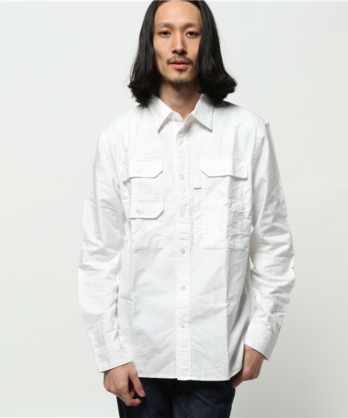Pilgrim Surf Supply（ピルグリムサーフサプライ）の「Pilgrim Surf+Supply / ALBERT Fishing Pocket Shirt （シャツ/ブラウス・メンズ・ホワイト/サックスブルー・MEDIUM/SMALL/X-SMALL/LARGE）」の14枚目の写真