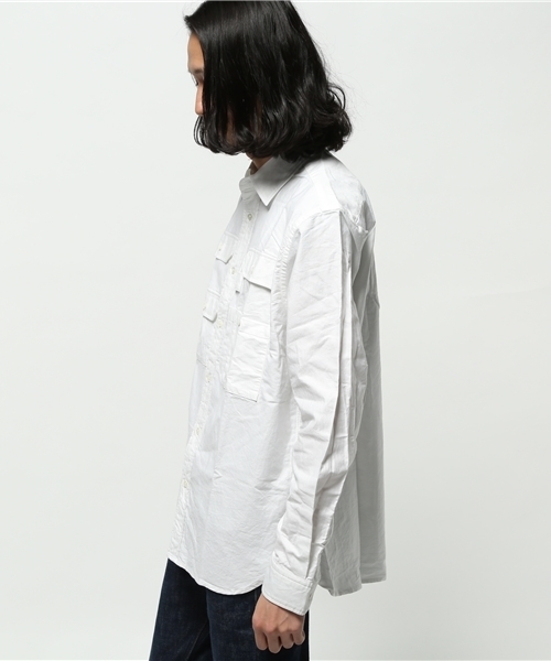 Pilgrim Surf Supply（ピルグリムサーフサプライ）の「Pilgrim Surf+Supply / ALBERT Fishing Pocket Shirt （シャツ/ブラウス・メンズ・ホワイト/サックスブルー・MEDIUM/SMALL/X-SMALL/LARGE）」の15枚目の写真