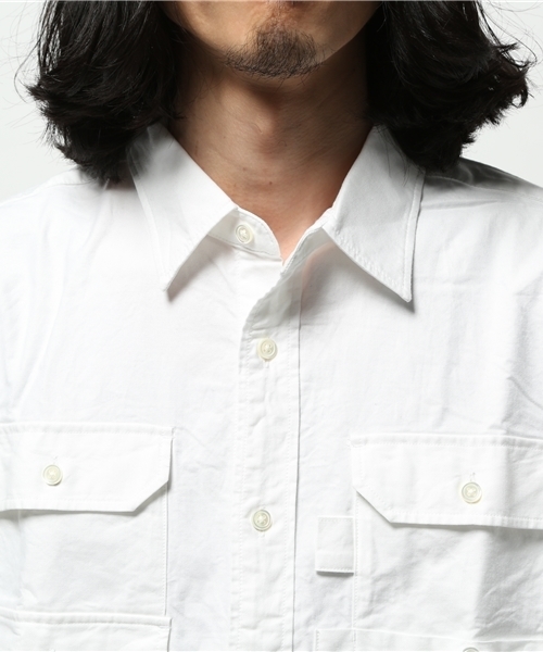 Pilgrim Surf Supply（ピルグリムサーフサプライ）の「Pilgrim Surf+Supply / ALBERT Fishing Pocket Shirt （シャツ/ブラウス・メンズ・ホワイト/サックスブルー・MEDIUM/SMALL/X-SMALL/LARGE）」の17枚目の写真