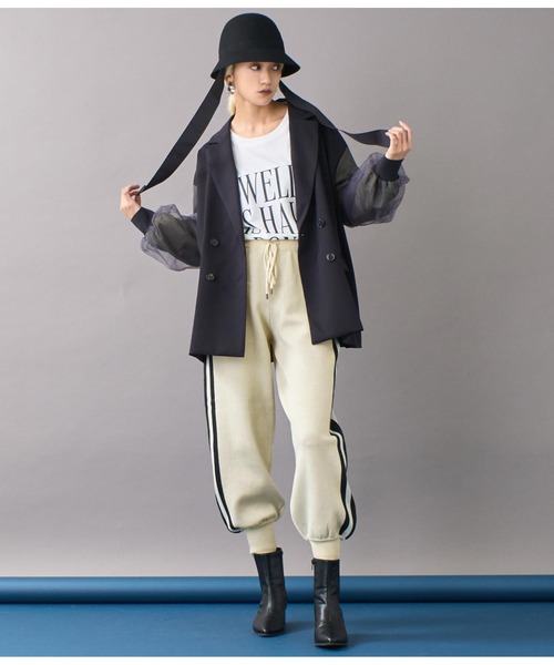 Settimissimo（セッティミッシモ）の「サイドラインリラックスジョガーパンツ（その他パンツ・レディース・アイボリー/ブラック・FREE）」の16枚目の写真