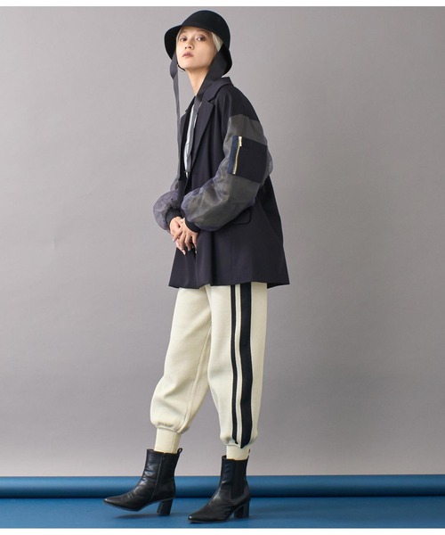 Settimissimo（セッティミッシモ）の「サイドラインリラックスジョガーパンツ（その他パンツ・レディース・アイボリー/ブラック・FREE）」の17枚目の写真