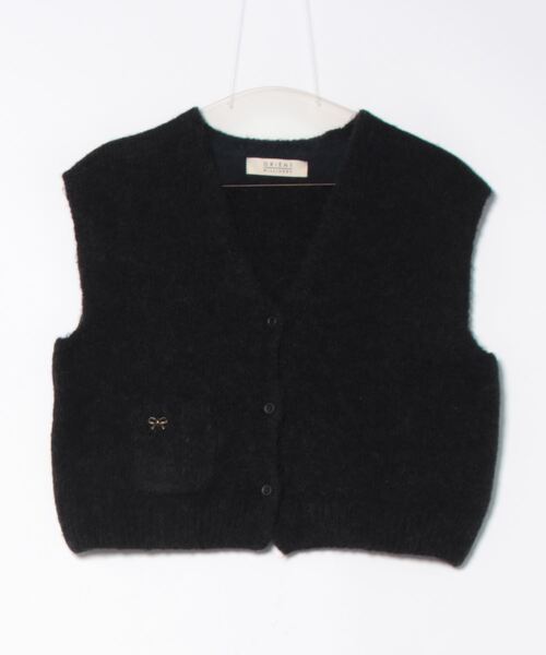 ORIENT MILLINERY（オリエント ミリナリー）の「BABY ALPACA BLEND KNIT VEST | ベビーアルパカ混ニットベスト（ベスト・レディース・アイボリー/キャメル/チャコールグレー・FREE）」の2枚目の写真